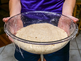 Dough mixed and ready to rise